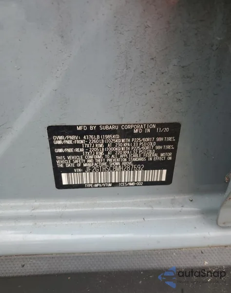 2021 Subaru Crosstrek Sport из США, поврежденный, VIN JF2GTHSC8MH287592